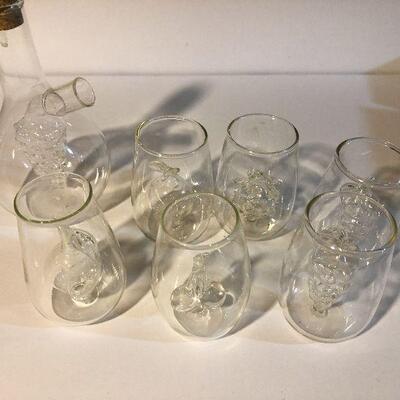 CL9: Hand Blown Mini-Decanter and Shot Glasses