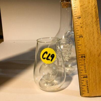 CL9: Hand Blown Mini-Decanter and Shot Glasses