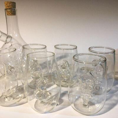 CL9: Hand Blown Mini-Decanter and Shot Glasses