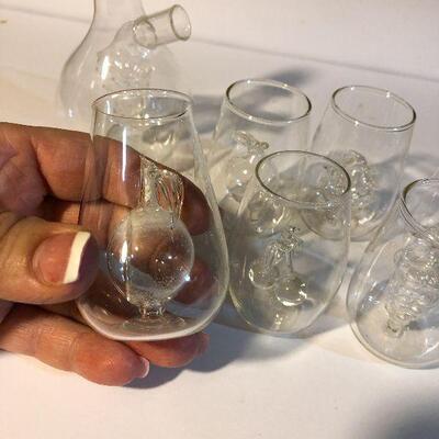 CL9: Hand Blown Mini-Decanter and Shot Glasses