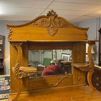 Gorgeous 1800s Golden Tiger Oak Side Board table