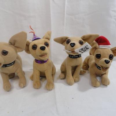 Lot 331 - 4 Taco Bell Dog Chihuahua Plush Stuffed Animals