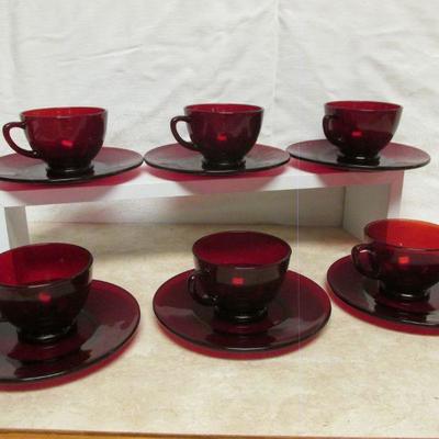 5-101 Ruby Red Tea Cups