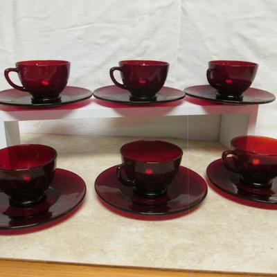 5-101 Ruby Red Tea Cups