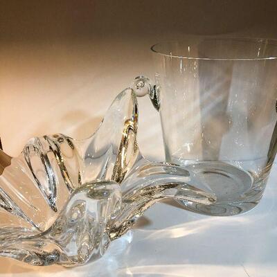 CL24:  Heavy Decorative Glass Ice Bucket and Centerpiece