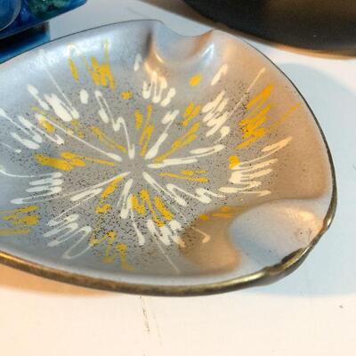 C25:  Mid Century Modern Vase, Ashtray, and Fruit Canister