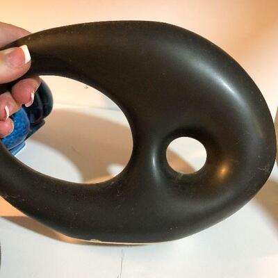 C25:  Mid Century Modern Vase, Ashtray, and Fruit Canister