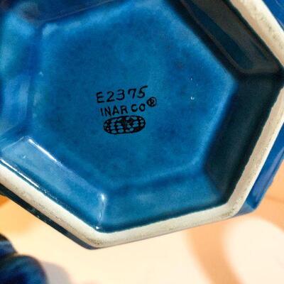 C25:  Mid Century Modern Vase, Ashtray, and Fruit Canister