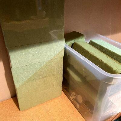 CL35: Antique Metal Flower Frogs and Florists Foam Blocks