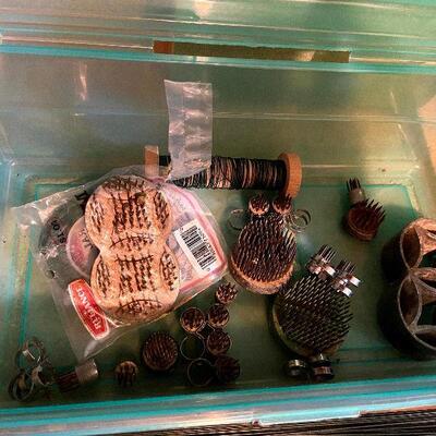 CL35: Antique Metal Flower Frogs and Florists Foam Blocks