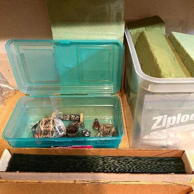 CL35: Antique Metal Flower Frogs and Florists Foam Blocks