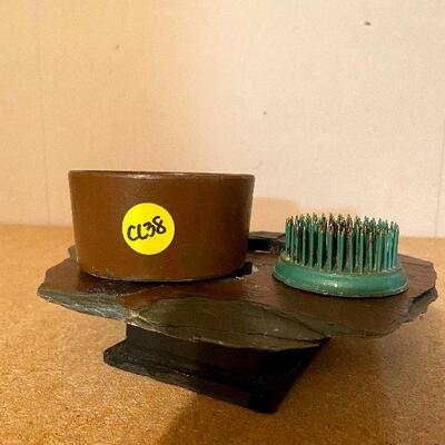 CL38:  Set of 3 Vintage Metal Flower Frogs