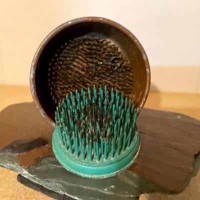 CL38:  Set of 3 Vintage Metal Flower Frogs