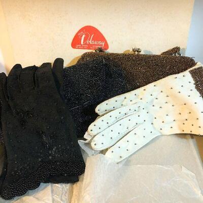 CL39:  Vintage Beaded Clutches and Gloves