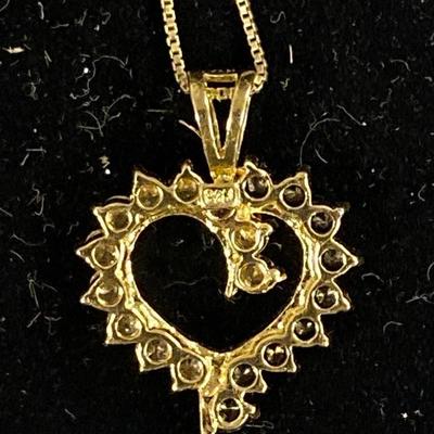 Beautiful sapphire & diamond sterling necklace 
