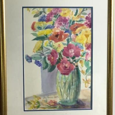 337 Framed Original Floral Watercolor by Jean Ranney Smith
