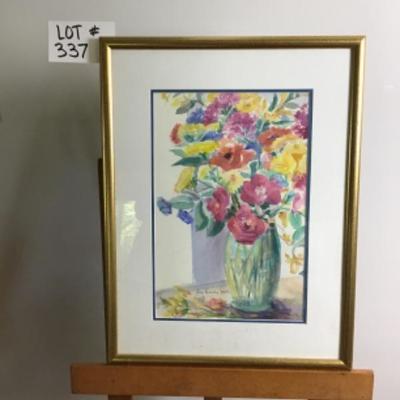 337 Framed Original Floral Watercolor by Jean Ranney Smith