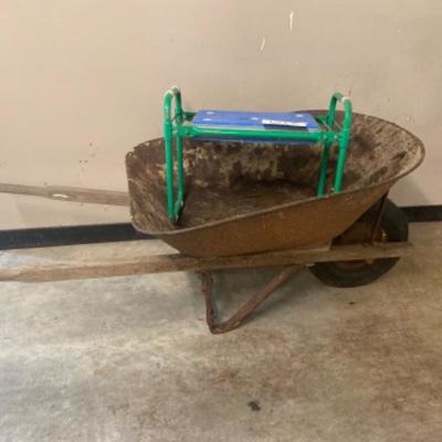 369 Wheel barrel & garden bench