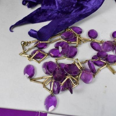 Devilish Purple Devil Costume. Dress/Cape/Headband, Necklace, Fingernails