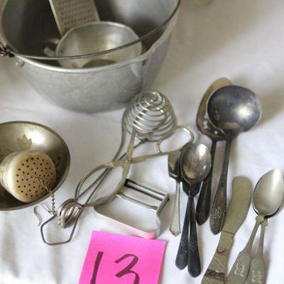 Lot 13 Misc. Vintage Silverware & Other