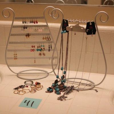 Lot 41 Costume Jewelry & Display Stands