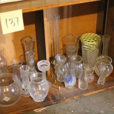 Lot 137 Glass Vases 