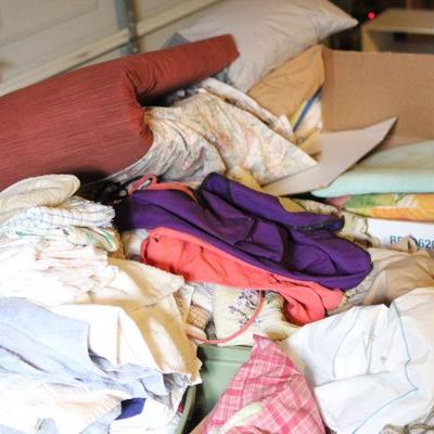 Lot 144 Huge Boxed Lot of Towels, Linens, Blankets, Pillows
