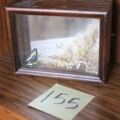 Lot 155 Vintage Butterfly Shadow Box w/ Music Box