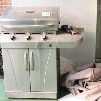 Lot 171 Commercial Char-Broil BBQ w/ Cover & Tools