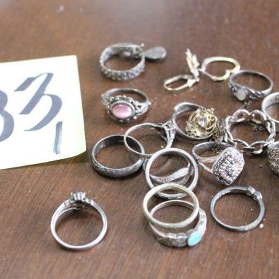 Lot 183 Sterling Rings & More (most items are 925)