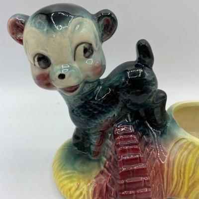Vintage Ceramic Bear Lamb Planter