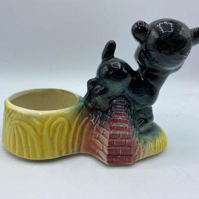 Vintage Ceramic Bear Lamb Planter