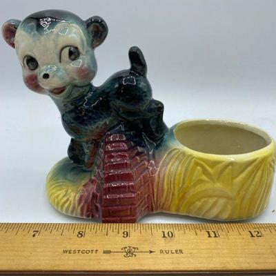 Vintage Ceramic Bear Lamb Planter