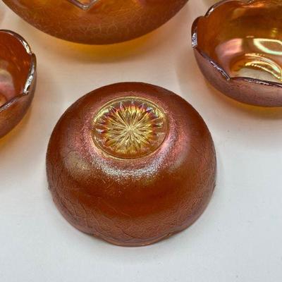 Vintage Marigold Jeanette Glass Fruit Bowl Set