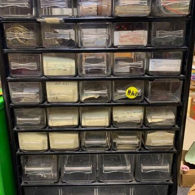 #103 Storage Tower with Small Drawers & Fishing Misc.