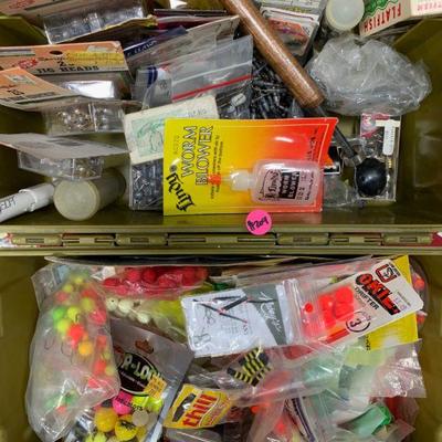 #209 Vintage Fishing Tackle Box Full of Misc. Pieces