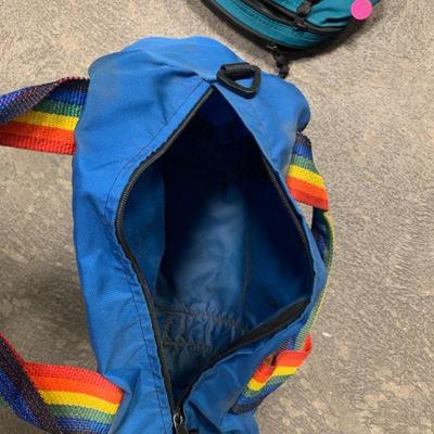 #47 Vintage Blue & Rainbow Bags