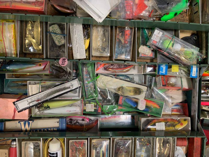 121 Vintage Blue Tackle Box Full of Misc. Lure & more
