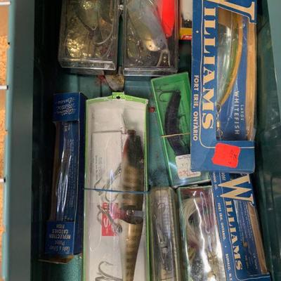 #125 Vintage Blue Tackle Box Full of Tackle