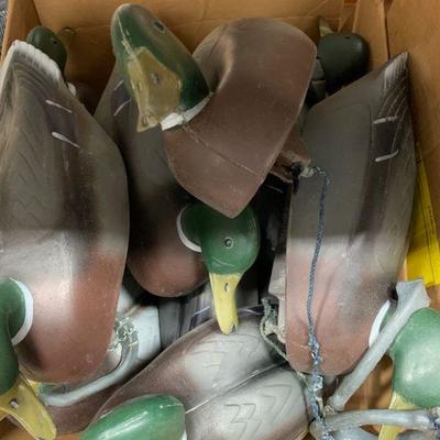 #155 Two Boxes of Vintage Hunting Decoy Ducks