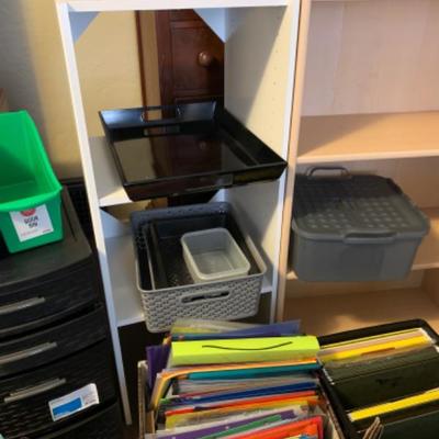 21. Office organizer supplies, shelving, file drawers, storage containers