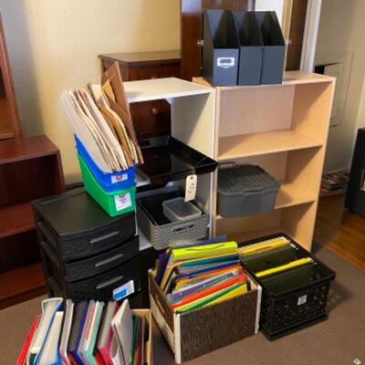 21. Office organizer supplies, shelving, file drawers, storage containers