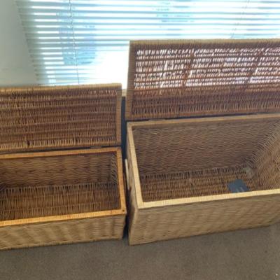 27. Pair of wicker trunks