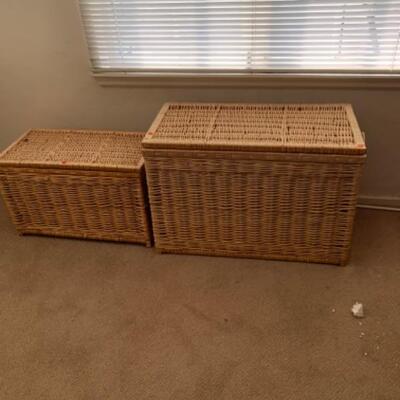 27. Pair of wicker trunks