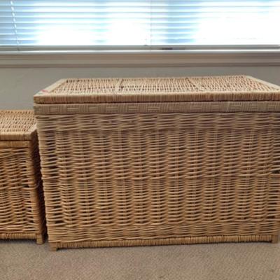 27. Pair of wicker trunks