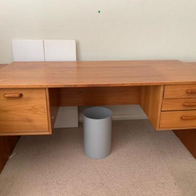 30. Computer desk with filing cabinet and table (63â€x30â€29â€ and 51â€19â€x27.5â€)