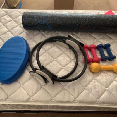 33. Exercise equipment, pilates rings, weights, etc.