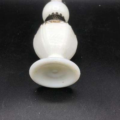 Small Decorative Milk Glass Oil Lamp 