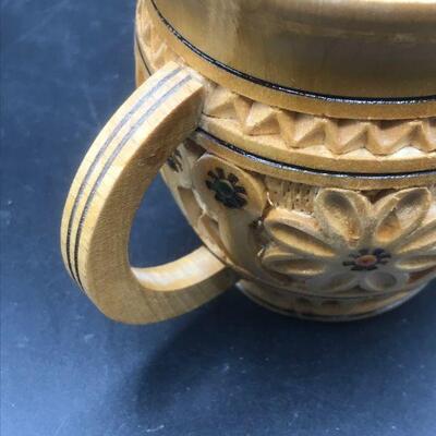 Carved Wood Mug