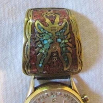 H-84  MEN'S VULCAIN CRICKET WATCH & BAND